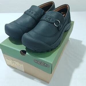 Keen Dark Gray Mules with Decorative Strap